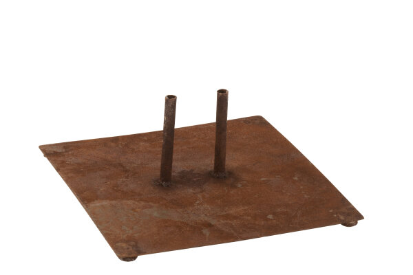 Fuß für Gartenstecker 2 Stift, Metall, Rost, Large