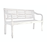 Bank MOYO, 3-Sitzer, Mahagoni, weiß-antik