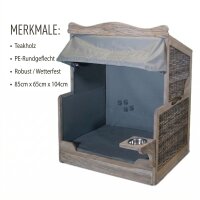 Strandkorb-King XL Hundestrandkorb aus Teakholz naturfarben