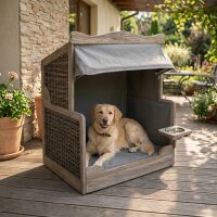 Strandkorb-King XL Hundestrandkorb aus Teakholz naturfarben
