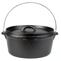 Dutch Oven 5 Liter Fassungsvermögen, Gusseisen, schwarz