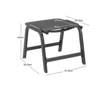Easy Hocker Aluminium / Textilene, anthrazit / anthrazit