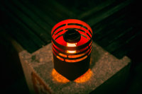 Solar-Feuerkorb, rostoptik 12 LED mit Flammeneffekt
