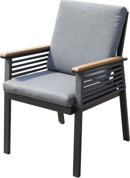 Stuhl DENIA, grau, Aluminium, Non-Wood, Seilbespannung
