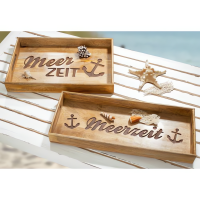 Deko Tablett "Meerzeit" aus Mangoholz