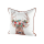 Kissen Hirschkopf mit Blumen braun/creme, Rückseite braun