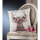 Kissen Hirschkopf mit Blumen braun/creme, Rückseite braun