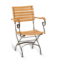 Klappsessel Oxford Teak / Stahl verzinkt schwarz