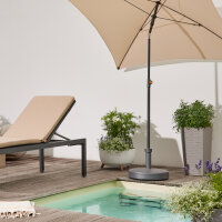City Mittelstockschirm anthrazit/natur 180cm x 180cm Gestell Stahl anthrazit, Bezug 100% Polyester, 160g/m² natur, Lichtschutzfaktor UPF 50+