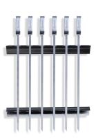 Schaschlik-Set Edelstahl 6 Grillspieße mit Halterung