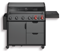 Hyde 6 SIKR Turbo 6-Brenner , 26kW, 800 °C Turbo Zone, Switch Grid, Infarot-Backburner und Seitenkocher