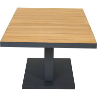 Talina Lift-Tisch 160cm x 90cm, Teak Gestell aus Aluminium in matt anthrazit, Tischplatte aus Teakholz in natur