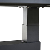Talina Lift-Tisch 160cm x 90cm, Teak Gestell aus Aluminium in matt anthrazit, Tischplatte aus Teakholz in natur