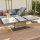 Talina Lift-Ausziehtisch 140/180cm x 90cm, washed-grey Gestell aus Aluminium in matt anthrazit, Tischplatte aus Keramik in washed grey