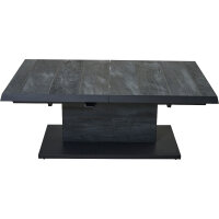 Talina Lift-Ausziehtisch 140/180cm x 90cm, wood-grey Gestell aus Aluminium in matt anthrazit, Tischplatte aus Keramik in wood grey