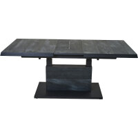 Talina Lift-Ausziehtisch 140/180cm x 90cm, wood-grey Gestell aus Aluminium in matt anthrazit, Tischplatte aus Keramik in wood grey