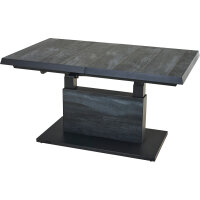 Talina Lift-Ausziehtisch 140/180cm x 90cm, wood-grey Gestell aus Aluminium in matt anthrazit, Tischplatte aus Keramik in wood grey