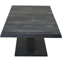 Talina Lift-Ausziehtisch 140/180cm x 90cm, wood-grey Gestell aus Aluminium in matt anthrazit, Tischplatte aus Keramik in wood grey