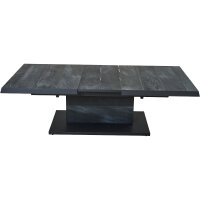 Talina Lift-Ausziehtisch 140/180cm x 90cm, wood-grey Gestell aus Aluminium in matt anthrazit, Tischplatte aus Keramik in wood grey