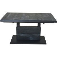 Talina Lift-Ausziehtisch 140/180cm x 90cm, wood-grey Gestell aus Aluminium in matt anthrazit, Tischplatte aus Keramik in wood grey