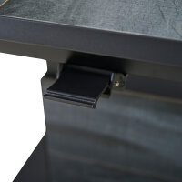 Talina Lift-Ausziehtisch 140/180cm x 90cm, wood-grey Gestell aus Aluminium in matt anthrazit, Tischplatte aus Keramik in wood grey