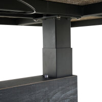 Talina Lift-Tisch 140cm x 85cm, wood-grey Gestell aus Aluminium in matt anthrazit, Tischplatte aus Keramik in wood grey