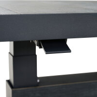 Talina Lift-Tisch 140cm x 85cm, wood-grey Gestell aus Aluminium in matt anthrazit, Tischplatte aus Keramik in wood grey