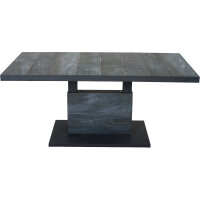 Talina Lift-Tisch 160cm x 90cm, wood-grey Gestell aus Aluminium in matt anthrazit, Tischplatte aus Keramik in wood grey