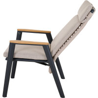 Cortina Move Sessel, natur Alu, Rope, Armlehnen Teak