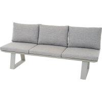 Repton Bank 3er / seidengrau, taupe / Aluminium / inkl....