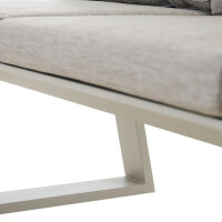 Repton Bank 3er / seidengrau, taupe / Aluminium / inkl. Kissen