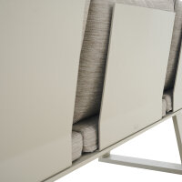 Repton Bank 3er / seidengrau, taupe / Aluminium / inkl. Kissen