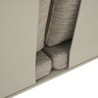 Repton Bank 3er / seidengrau, taupe / Aluminium / inkl. Kissen