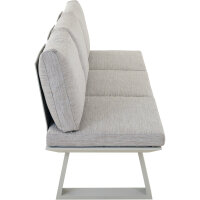 Repton Bank 3er / seidengrau, taupe / Aluminium / inkl. Kissen