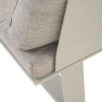 Repton Bank 3er / seidengrau, taupe / Aluminium / inkl. Kissen