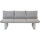 Repton Bank 3er / seidengrau, taupe / Aluminium / inkl. Kissen