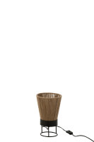 Tischlampe Nina, Jute, Schwarz/Beige E27