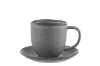 Tasse & Untertasse Louise aus Keramik, Grau