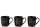 Tasse Liebe Keramik Schwarz 3er Set