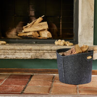 Filz-Kaminholztasche grau Ø 39cm x H 31cm