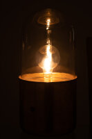 Tischlampe Antik, Led,  Glas / Zink,Gold,Large
