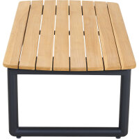CLIFTON Loungetisch Teak Gestell aus Aluminium matt anthrazit,Tischplatte aus Teakholz in natur