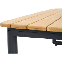 CLIFTON Loungetisch Teak Gestell aus Aluminium matt anthrazit,Tischplatte aus Teakholz in natur