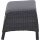 Solea Lounge Hocker matt anthrazit / night-blue Gestell Aluminium, Fläche Gardino®-Geflecht, ink. Kissen salt&pepper