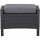 Solea Lounge Hocker matt anthrazit / night-blue Gestell Aluminium, Fläche Gardino®-Geflecht, ink. Kissen salt&pepper