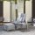 Solea Lounge Hocker matt anthrazit / night-blue Gestell Aluminium, Fläche Gardino®-Geflecht, ink. Kissen salt&pepper