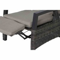 Corido Relax Loungesessel Gestell Alu matt-anthrazit, Gardino®-Geflecht charcoal grey, mit Sitz- u. Rückenkissen taupe meliert