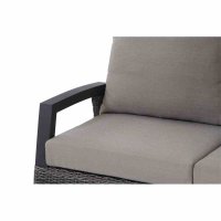 Corido Modul 2-Sitzer Gestell Alu matt-anthrazit, Gardino®-Geflecht charcoal grey, mit Sitz- u. Rückenkissen taupe meliert