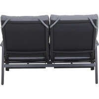 Valencia Loungebank matt anthrazit / salt&pepper Gestell Aluminium, Fläche Ranotex®-Gewebe grau, inkl. Kissen