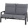 Valencia Loungebank matt anthrazit / salt&pepper Gestell Aluminium, Fläche Ranotex®-Gewebe grau, inkl. Kissen
